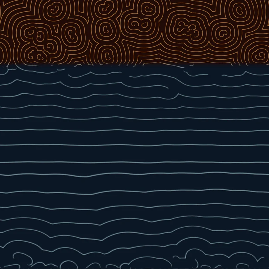 high horizon — a wide swelling sea