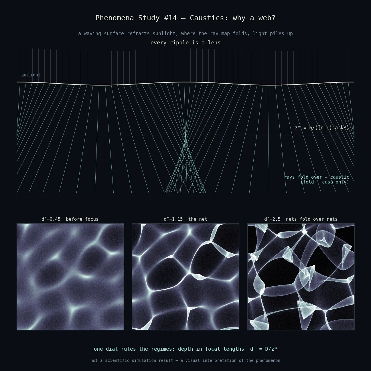 how the web is written — the ray map folding into folds and cusps